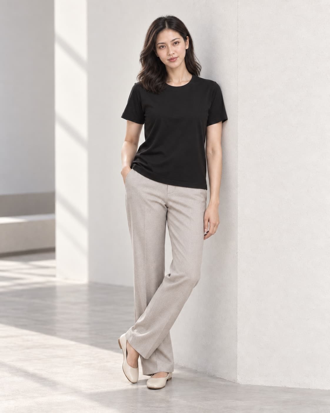 Người mẫu ảo An trong concept Essential Tee 01 màu MAY Ink đang phát triển